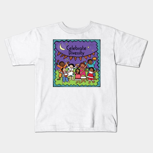 Celebrate Diversity by Farah Aria Kids T-Shirt by Farah Aria Studio